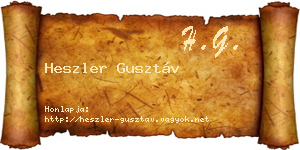 Heszler Gusztáv névjegykártya