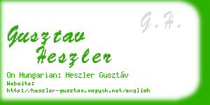 gusztav heszler business card